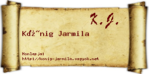Kőnig Jarmila névjegykártya